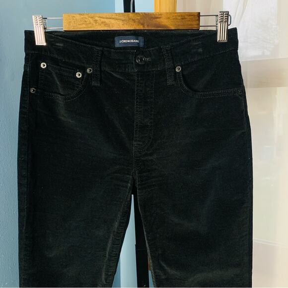 J. Crew Black Velvet 9" High Rise Toothpick Jeans - Picture 4 of 8
